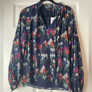 Lauren Ralph Lauren flowy floral shirt size medium nwt